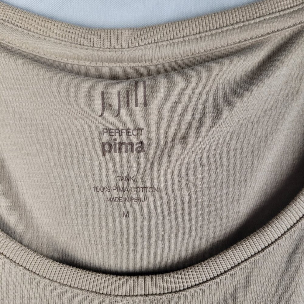 J Jill Pure Pima Tank Top Women's M  Oatmeal Pima Cotton Basic Classic Casual - Picture 2 of 3